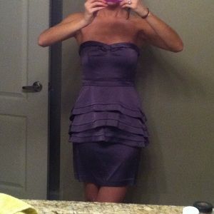 BCBGMaxAzria strapless,peplum dress